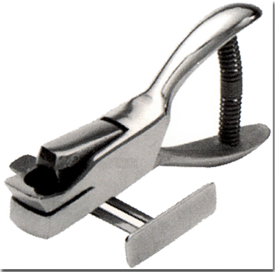 American Made Hand Held Steel ID Card Badge Slot Hole Punch with side guide