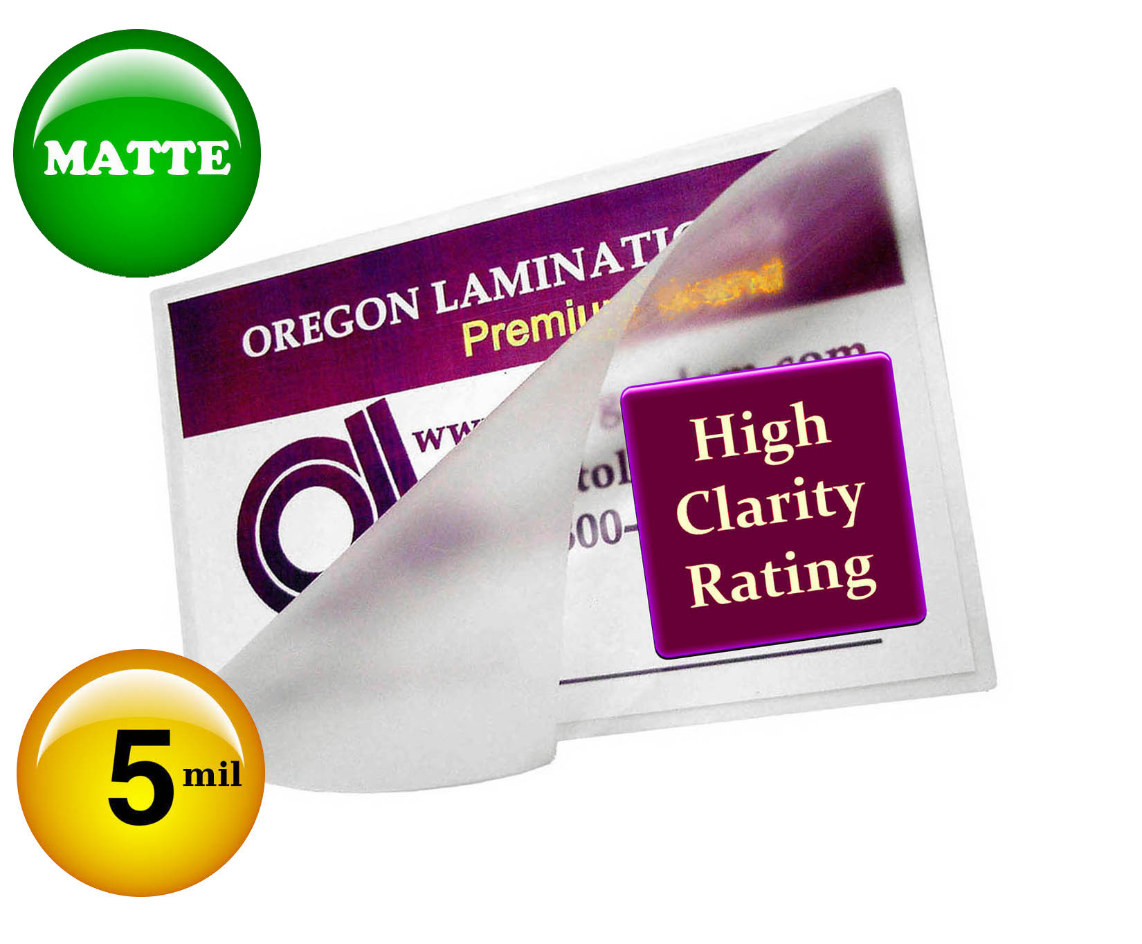 Oregon Lamination Premium Matte Letter Laminating Pouches 5 Mil 9 x 11-1/2 Hot Qty 100 JJ182897