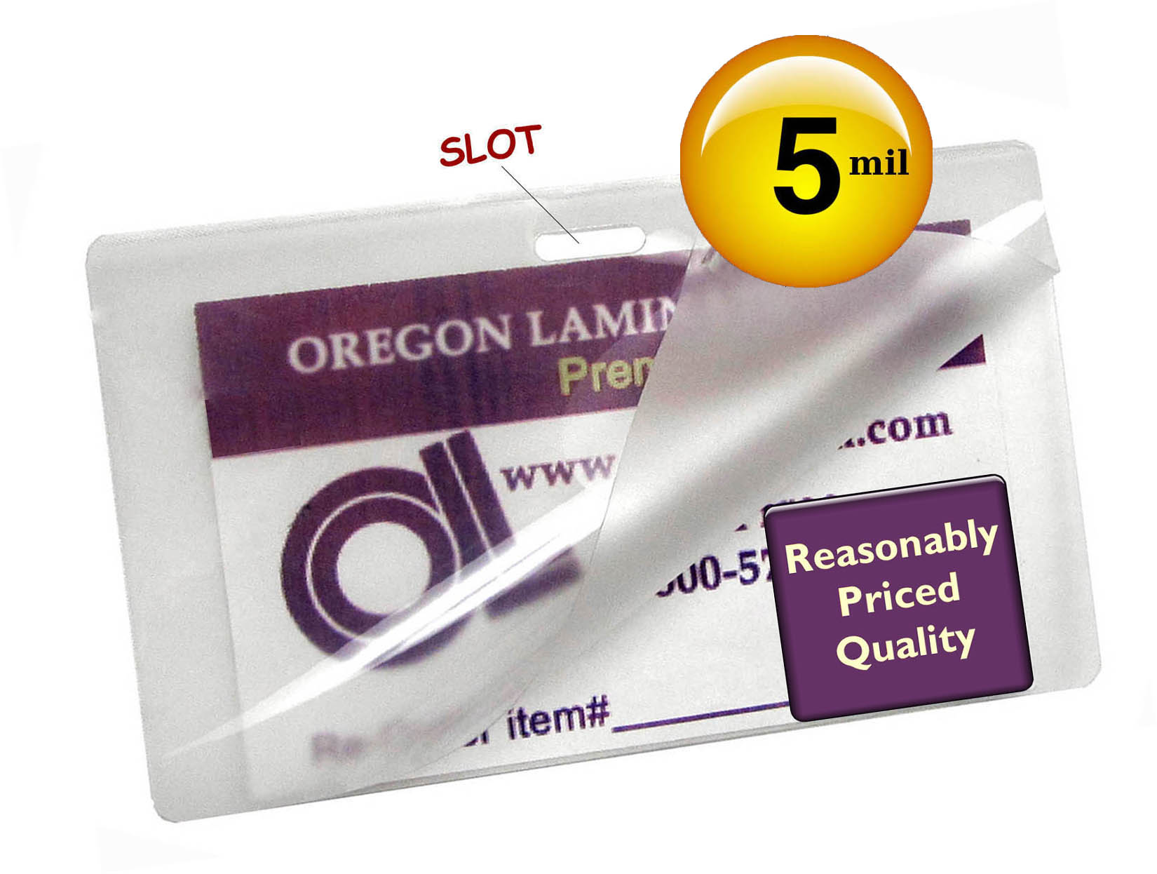 5 Mil Horizontal Luggage Tag Laminating Pouches